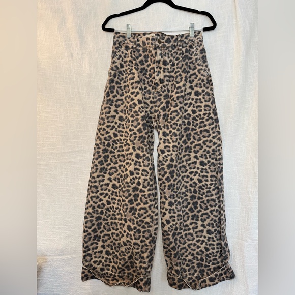 Anthropologie Pilcro leopard print Wide-Leg denim - Picture 2 of 12